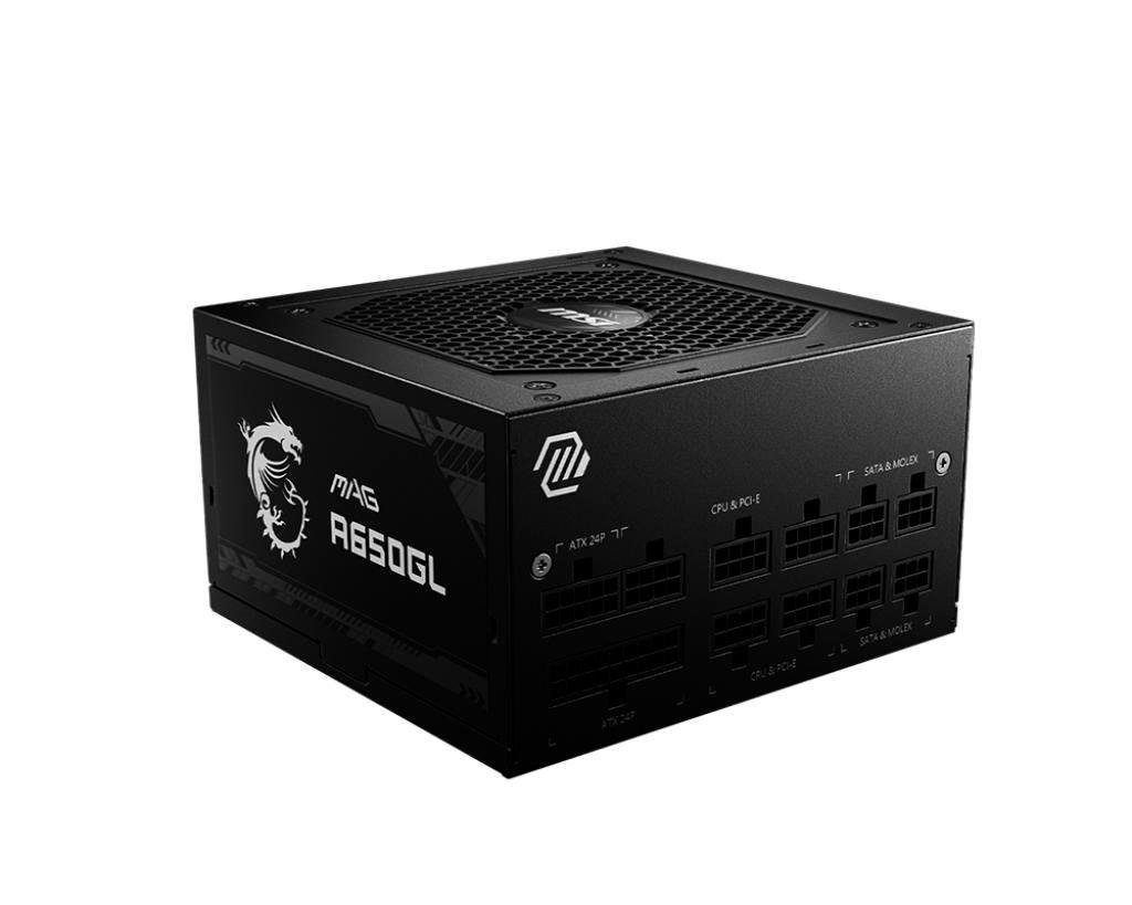 MSI MAG A650GL alimentatore per computer 650 W 20+4 pin ATX ATX Nero (PSU 650W MAG A650GL ATX Mod 80+G)